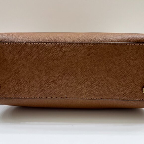 Michael Kors Kellen Medium Leather Satchel Brown - NWT - Picture 10 of 15
